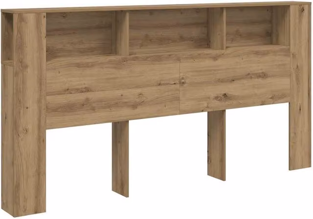 Berkfield Home Artisan Oak Headboard Cabinet in Brown, W/D/H: 200 x 18.5 x 102.5 cm – 1
