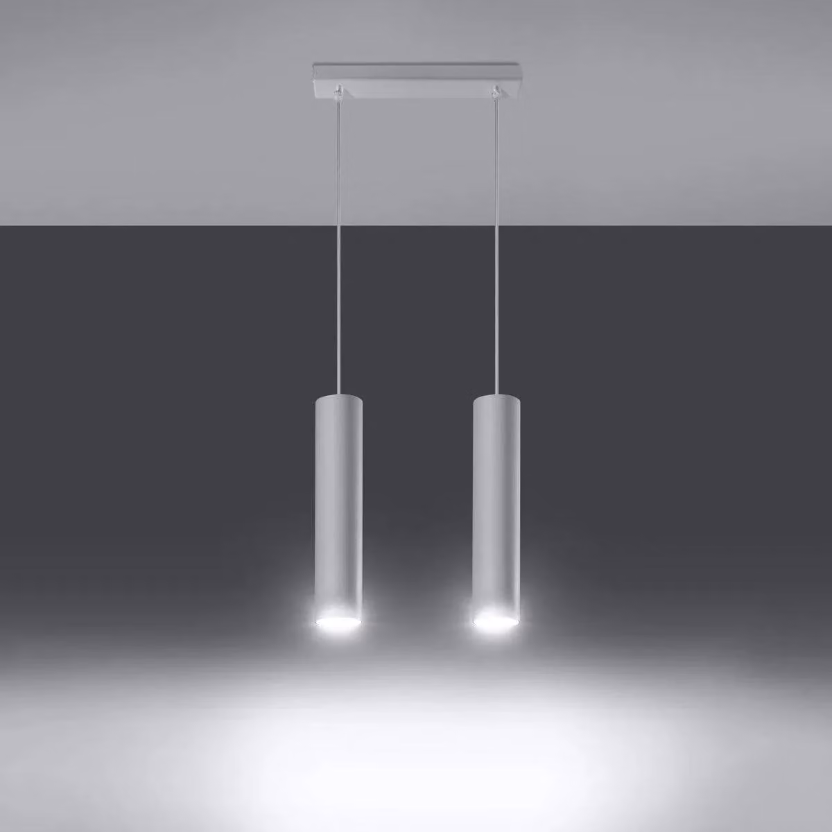 Sollux Lighting Modern White Metal Pendant Lamp with 2 Lights, W/D/H: 90 x 30 x 6 cm – 3