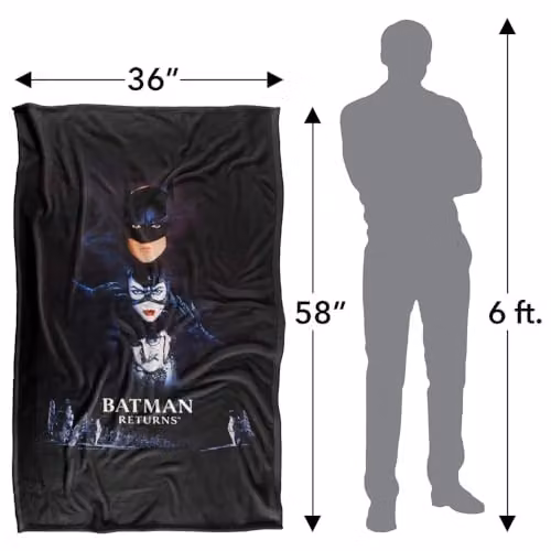LOGOVISION Batman Returns Batman Catwoman Penguin Fleece Throw Blanket, Multicolour, W/D/H: 91 x 147 cm – 4