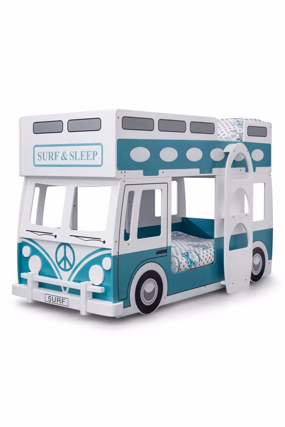 Julian Bowen Campervan Childrens Bunk Bed Frame in White, W/D/H: 90 x 190 cm – 3