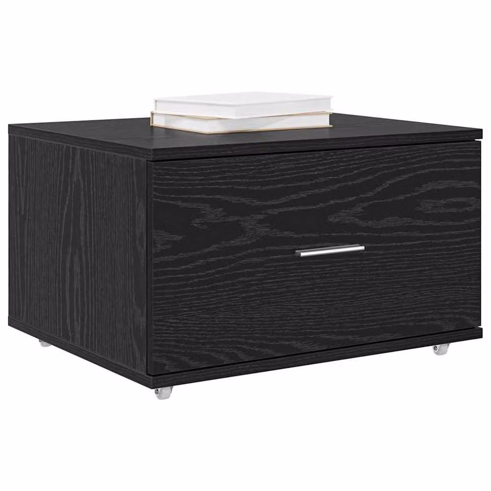 Berkfield Home Compact Drawer Cabinet in Black Oak Engineered Wood – 3