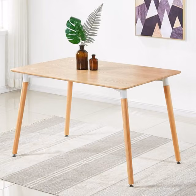 Life Interiors Single Halo Rectangular Oak Dining Table