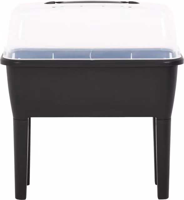 Berkfield Home Black Plastic Raised Bed W: 77 cm, D: 38.7 cm, H: 82 cm