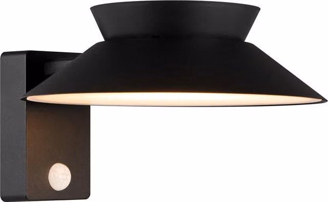 Nordlux Justina Solar LED Outdoor Wall Light in Black Metal with Motion Sensor, IP44, Warm White 3000k – 1