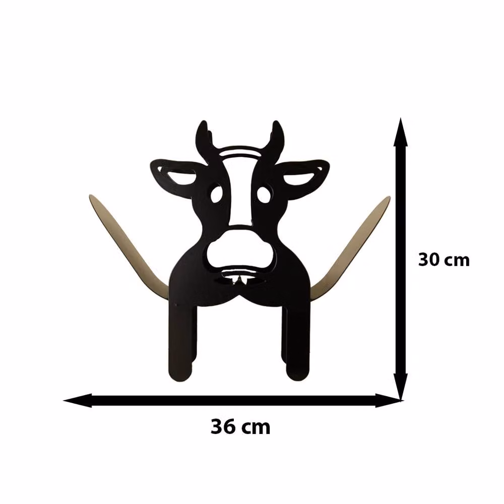 Nordara Cow Toilet Roll Holder in Black with Animal Print, W/D/H: 60 x 30 x 36 cm – 2