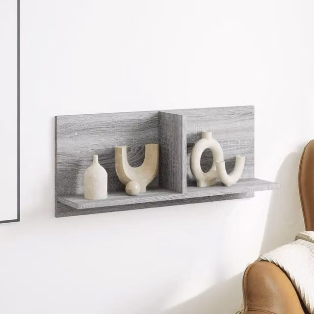 Berkfield Home Wall Mounted Cabinet in Grey Sonoma Matt MDF, W: 70 cm, D: 16.5 cm, H: 30 cm