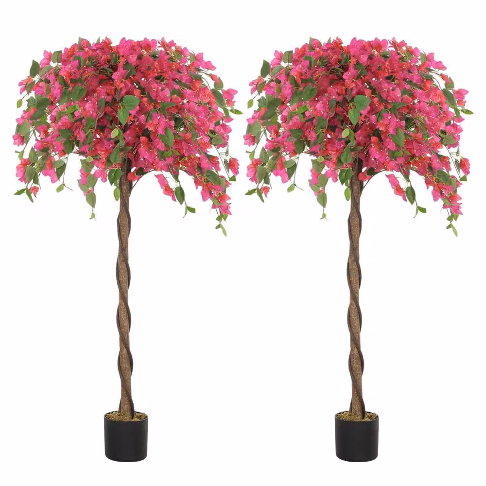 Wyld Haus Lecole Pair of Artificial Murraya Blossom Trees in Pots, Multicolour, Height: 120 cm – 2
