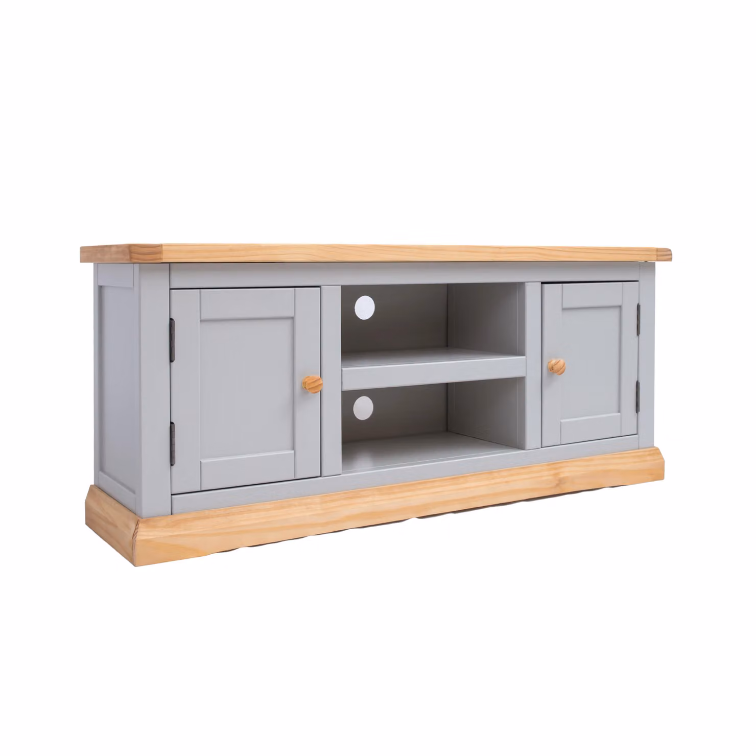 Cabinet Bits Bomporto Light Grey 2 Door Pine Wood TV Cabinet – 2