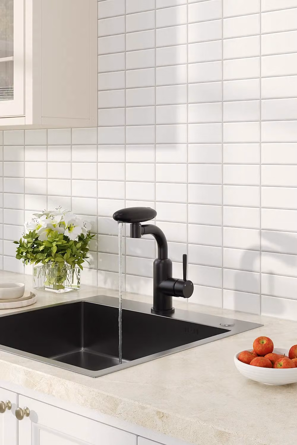 Living and Home Matt Black Single Lever Kitchen Faucet with Pull-out Sprayer and 4 Spray Modes – 2