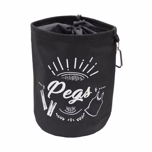 JVL Large Peg Bag with 204 Wooden Pegs, Brown – 2