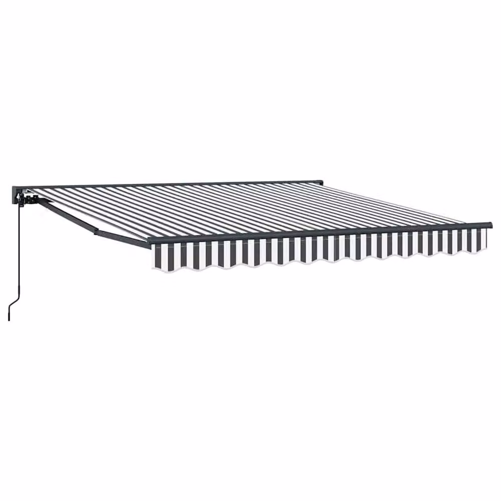 Berkfield Home Manual Retractable Awning in Anthracite and White, W: 300 cm, D: 250 cm – 2