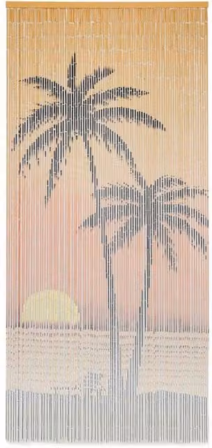 Berkfield Home Multicolour Bamboo Insect Door Curtain W: 90 cm, H: 200 cm
