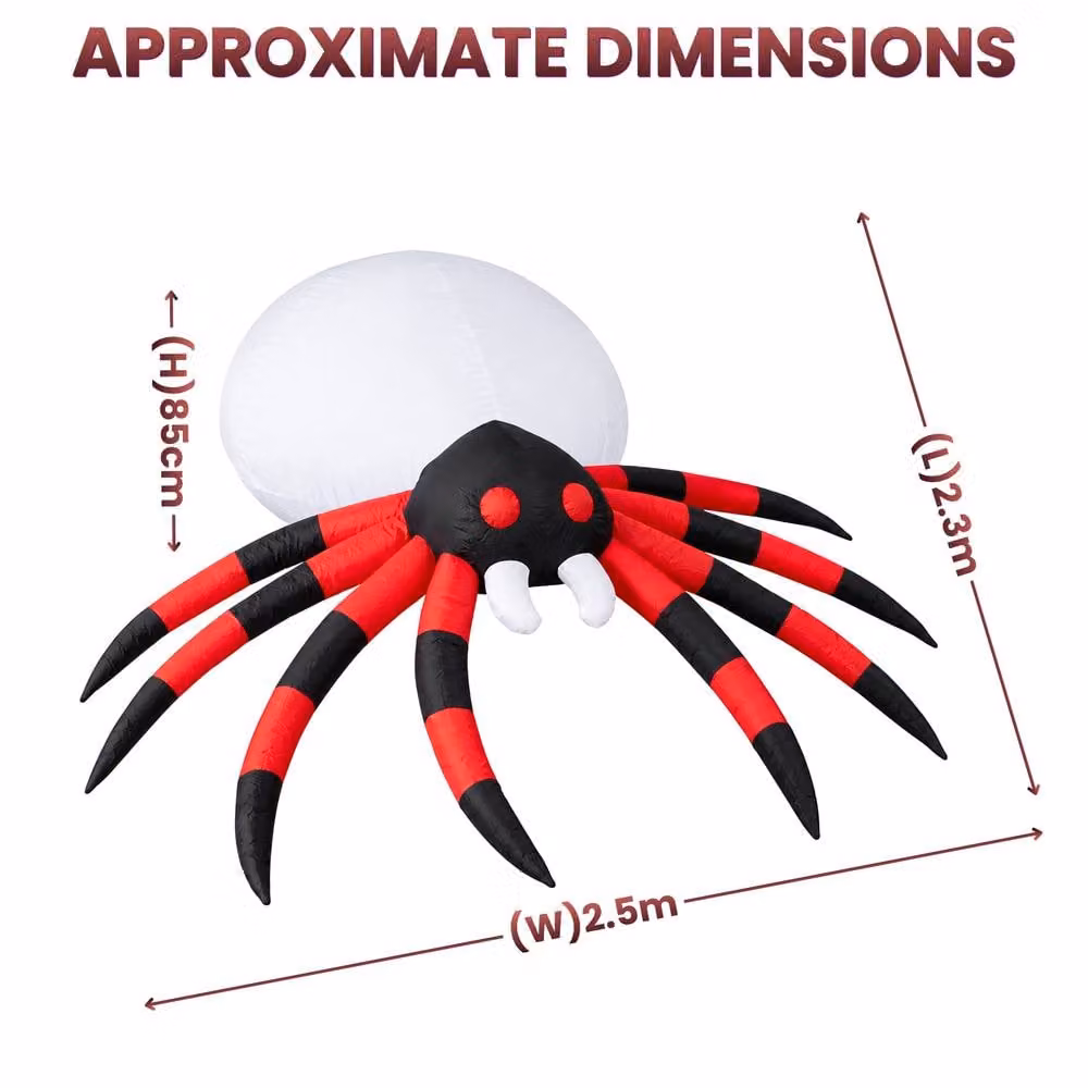 Marco Paul Giant LED Inflatable Halloween Spider in Black and Blue – 2