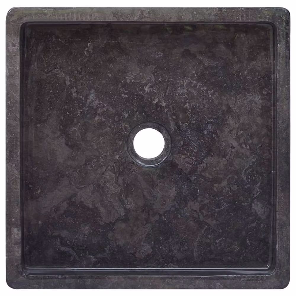Berkfield Black Marble Home Sink W/D/H: 40 x 40 x 10 cm – 3
