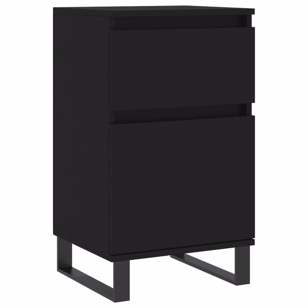 Berkfield Home Set of 2 Black Classic Sideboards in Engineered Wood W/D/H: 40 x 35 x 70 cm – 3