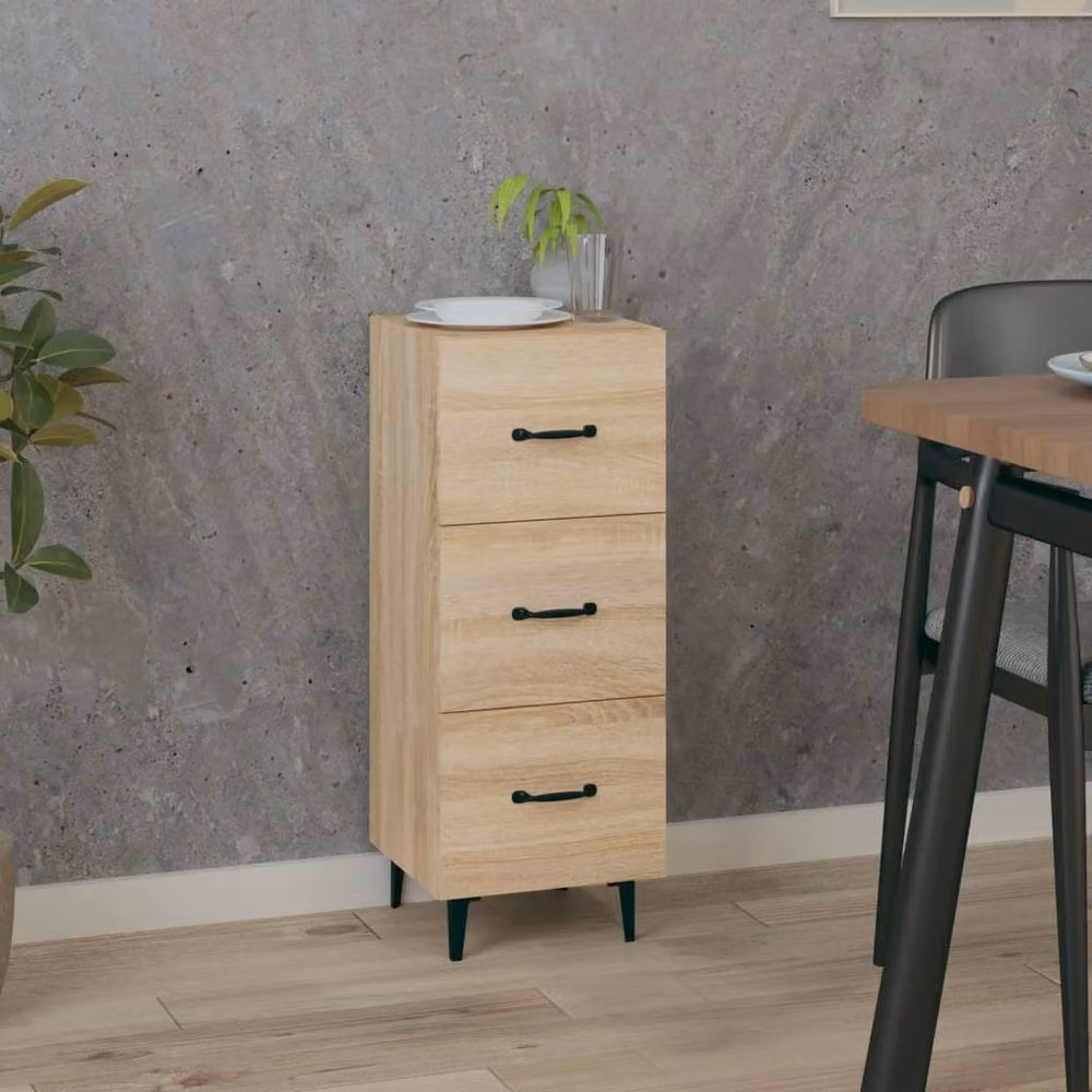 Berkfield Home Sonoma Oak Sideboard in Beige, W/D/H: 34.5 x 34.5 x 90 cm – 2