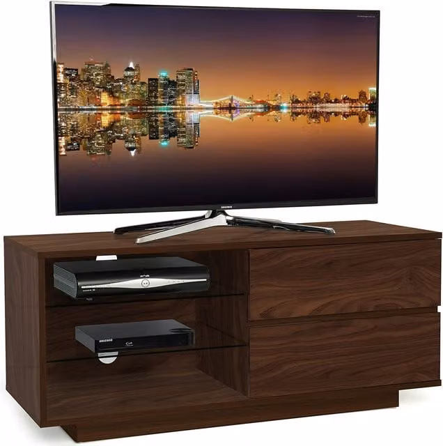 GALLUS TV Cabinet for up to 55 inch Flat Screen TVs in Walnut, W/D/H: 110.0 x 39.5 x 47.5 cm