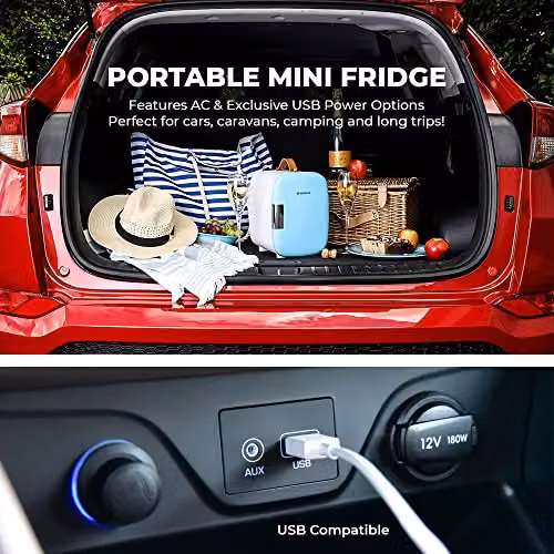 Subcold Pro4 Luxury Mini Fridge Cooler, 4 Litre, Blue – 4