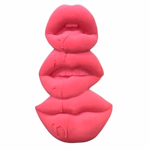 Gifts Direct 2 U Pink Lips Three Mouth Totem 3D Stack Velvet Ornament – 1