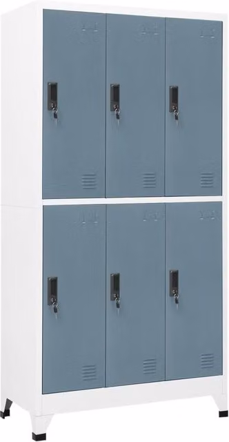 Berkfield Home Steel Locker Cabinet in Light Grey and Dark Grey, W/D/H: 90 x 45 x 180 cm – 1