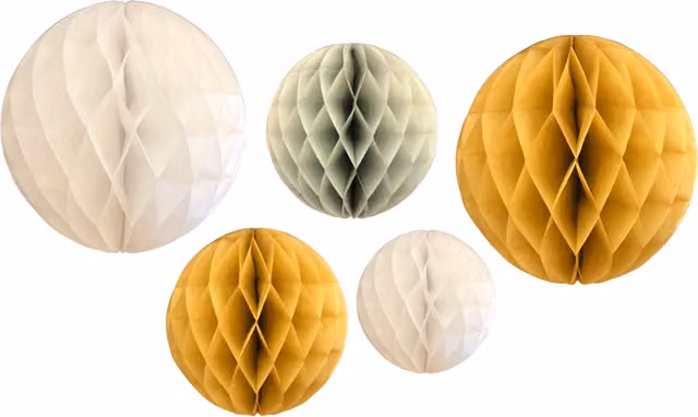 Peacock Supplies Gold Geometric Honeycomb Paper Ball Hanging Party Decorations