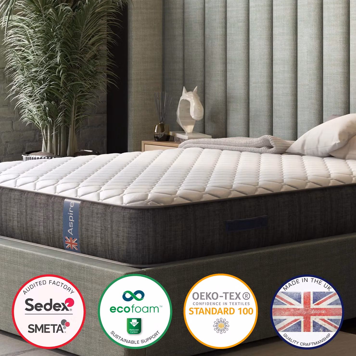 Aspire Pocket+ Wool Hybrid Mattress in White, Small Single – 4