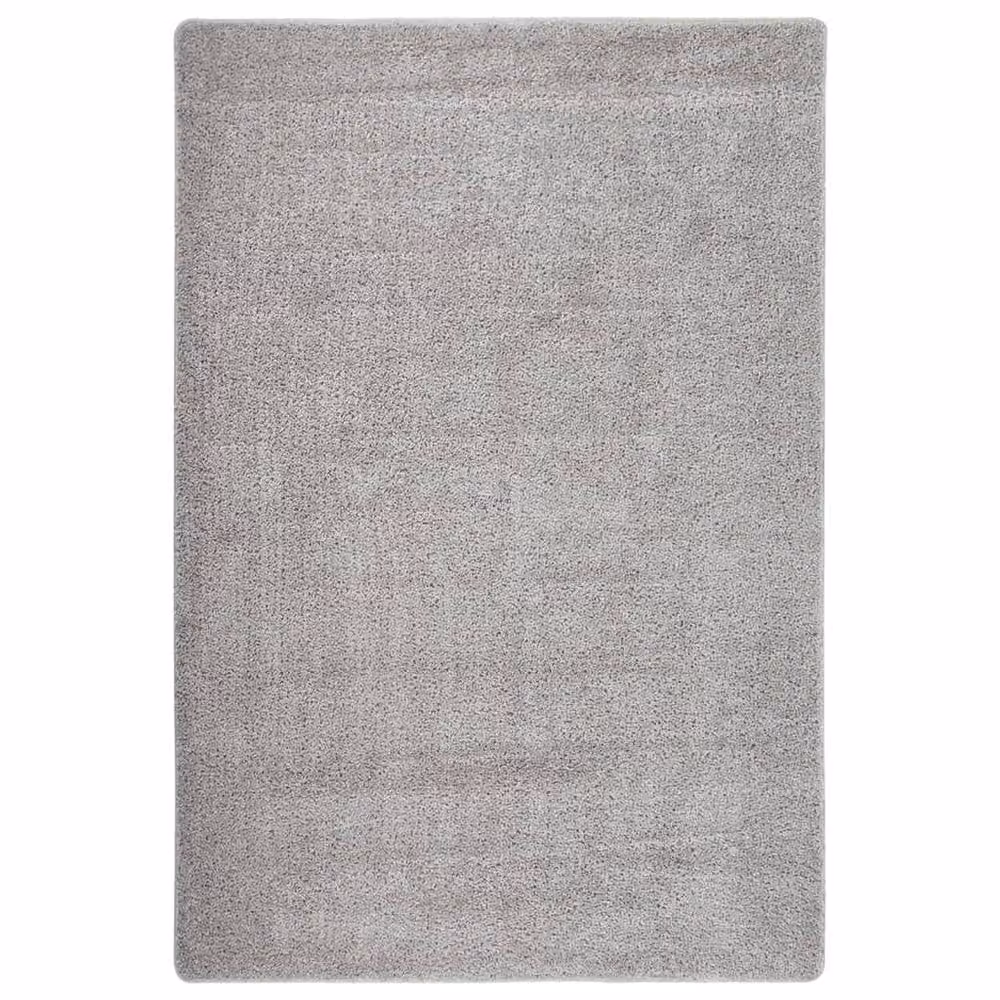 Berkfield Home Shaggy Round Rug in Light Grey, Diameter: 100 cm