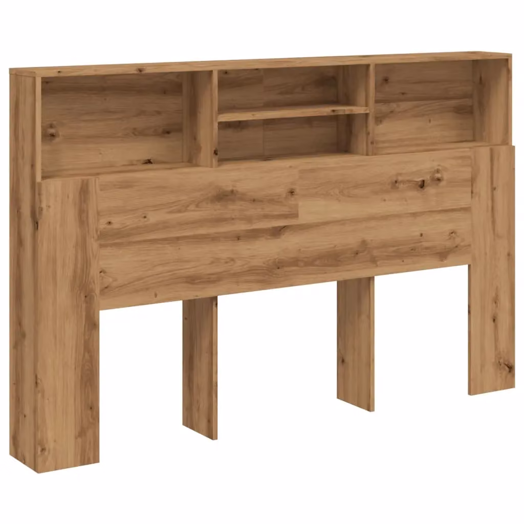 Berkfield Home Artisan Oak Headboard Cabinet in Brown, W/D/H: 180 x 19 x 103.5 cm – 2