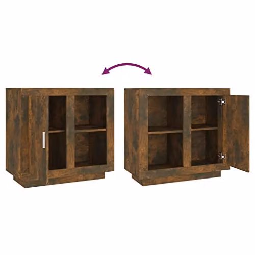 vidaXL Smoked Oak Sideboard in Brown with Media Compartments – 4