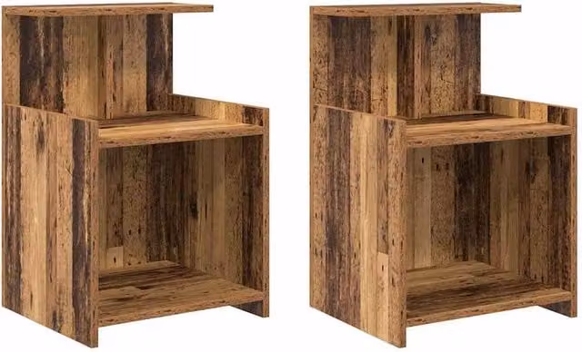 Berkfield Home Bedside Tables, 2 Pack, Brown Old Wood, W/D/H: 40 x 35 x 60 cm – 1