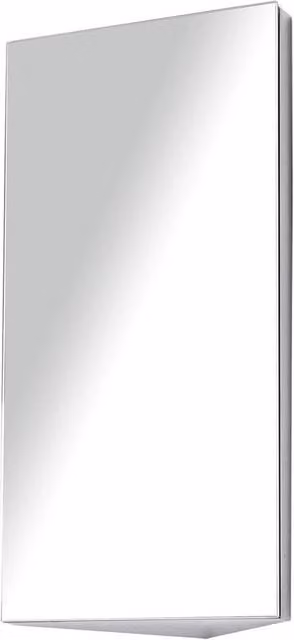 NESTLUNE Silver Corner Bathroom Wall Mirror Storage Cabinet with Internal Shelves