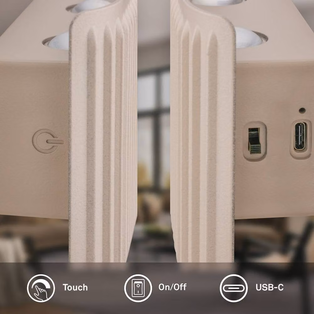 Briloner Rechargeable LED Wall Light in Beige, Dimmable Touch Control Up and Down Lighting, W/D/H: 28.5 x 9 x 4.5 cm – 4