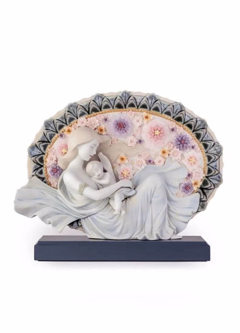 Lladró Blossoming of Life Mother Porcelain Figurine in Multicolour