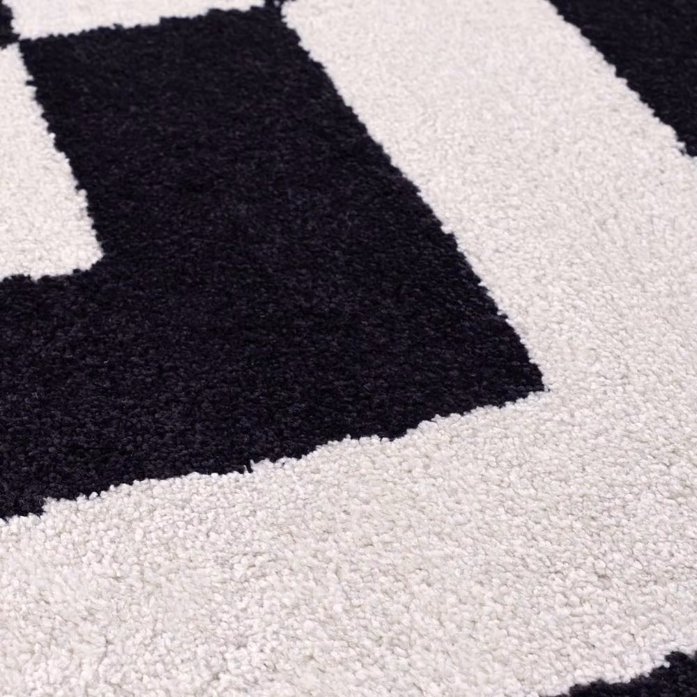 THE RUGS Joli Geometric Soft and Dense Pile Rug in Black, W: 200 cm, D: 290 cm – 5