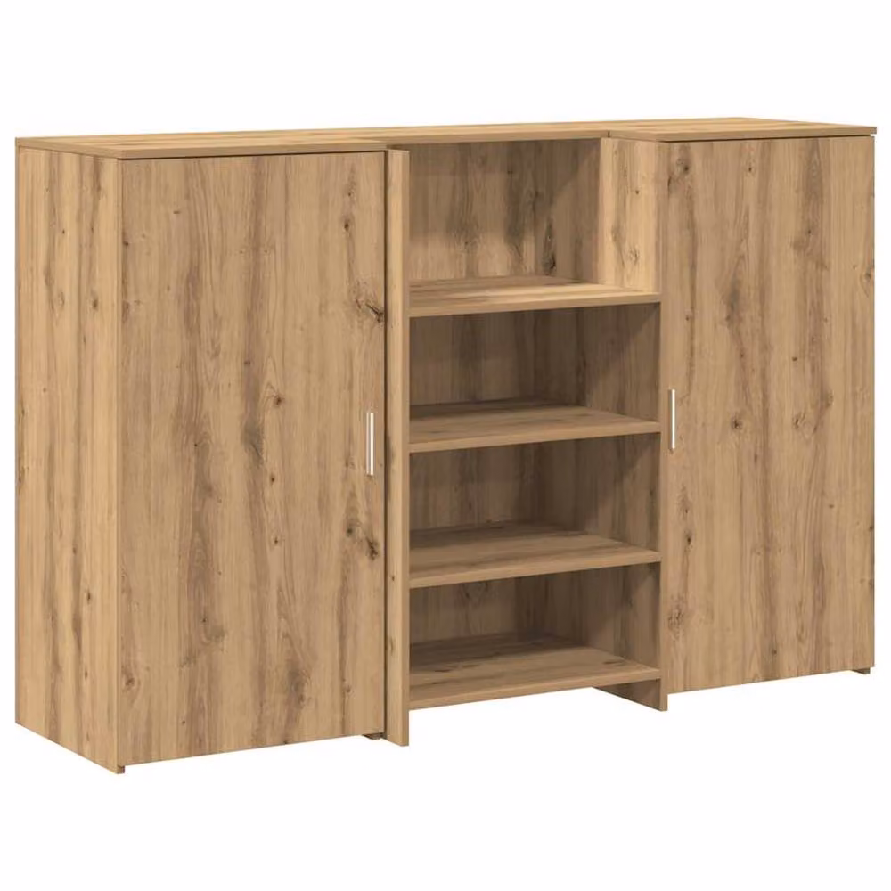 Berkfield Home Artisan Oak Reception Desk in Brown, W/D/H: 155 x 50 x 103.5 cm – 2