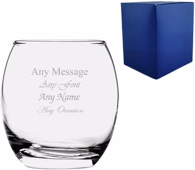 Uniqueful Personalised Engraved Tondo Tumbler, 405ml, Clear