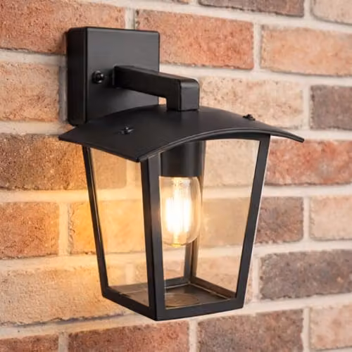 CGC Lighting Ally Black E27 Outdoor Wall Lantern with Transparent Diffuser IP54 – 2