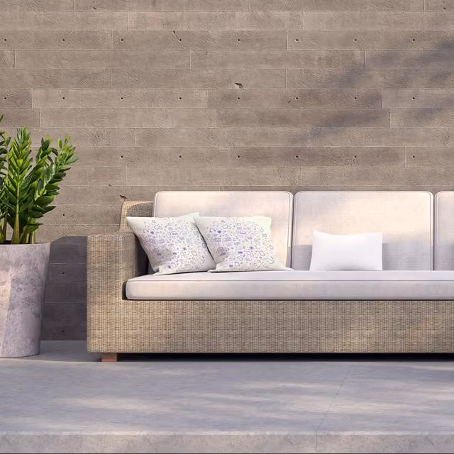 Benjamin Tate Design LTD Abstract Line Pattern with School Supplies Outdoor Cushion, Yellow, W/D/H: 45 x 45 x 1 cm