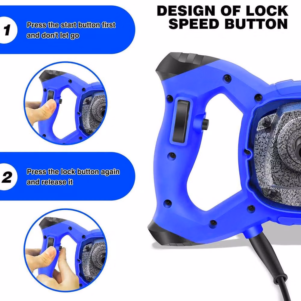 SPETLEK Electric Plaster Paddle Mixer for Mortar and Paint, Blue, Width: 52 cm – 5