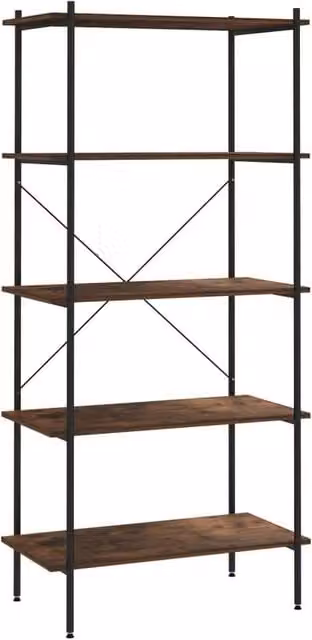Berkfield Home 5-Tier Industrial Shelving Unit in Black and Brown, W/D/H: 80 x 40 x 163 cm
