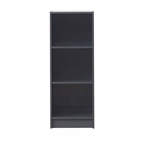 Timber Art Design UK 3 Tier Contemporary Open Tall Bookcase Display Shelving Unit, Dark Grey, W: 40 cm, H: 106 cm, D: 30 cm
