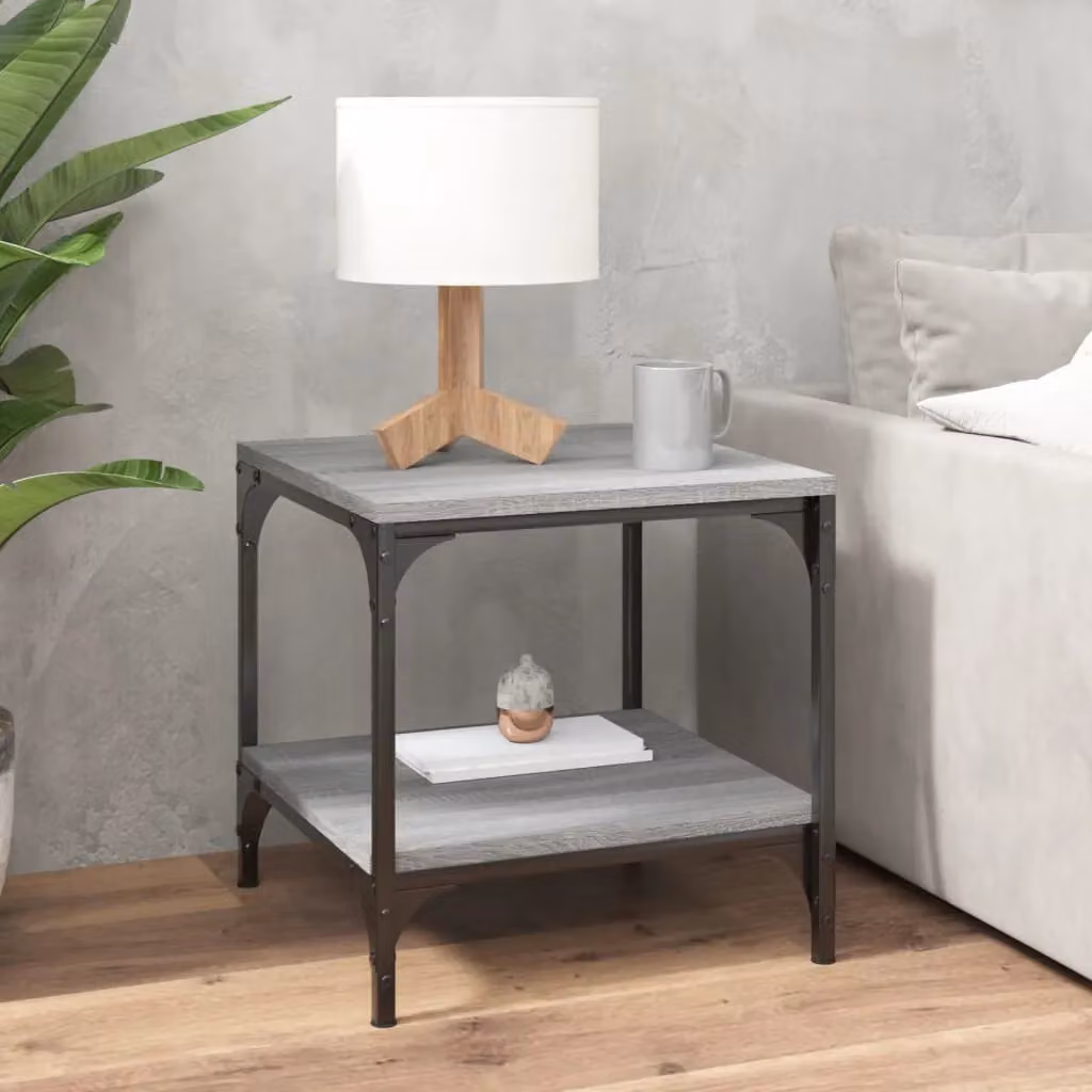 Berkfield Home Set of 2 Grey Sonoma Square Side Tables, W/D/H: 40 x 40 x 40 cm – 3