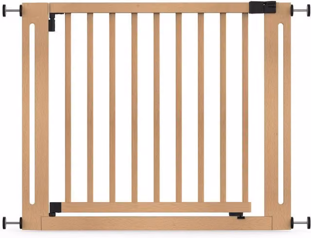 Safetots Elegance Baby Gate in Natural Wood, Extendable and No-Drill Swing Door for Doors and Stairs, Width: 95 cm - 103 cm
