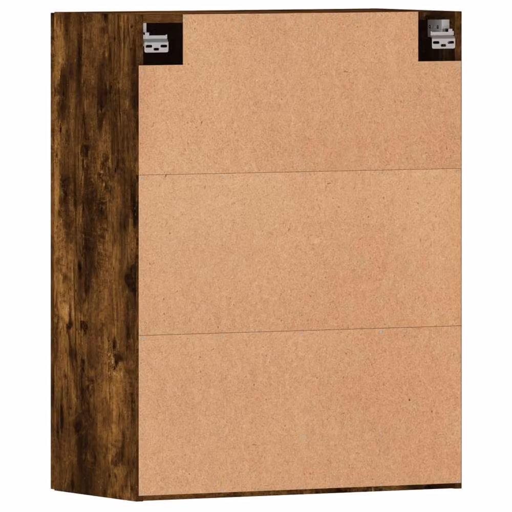 Berkfield Home Wall Mounted Cabinets with Glass Doors, Smoked Oak and Brown Engineered Wood, Set of 2 – 4