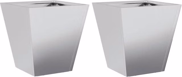 Berkfield Home Galvanised Steel Garden Planter Tubs in Grey, 2 Pack, W/D/H: 30 x 30 x 30 cm – 1