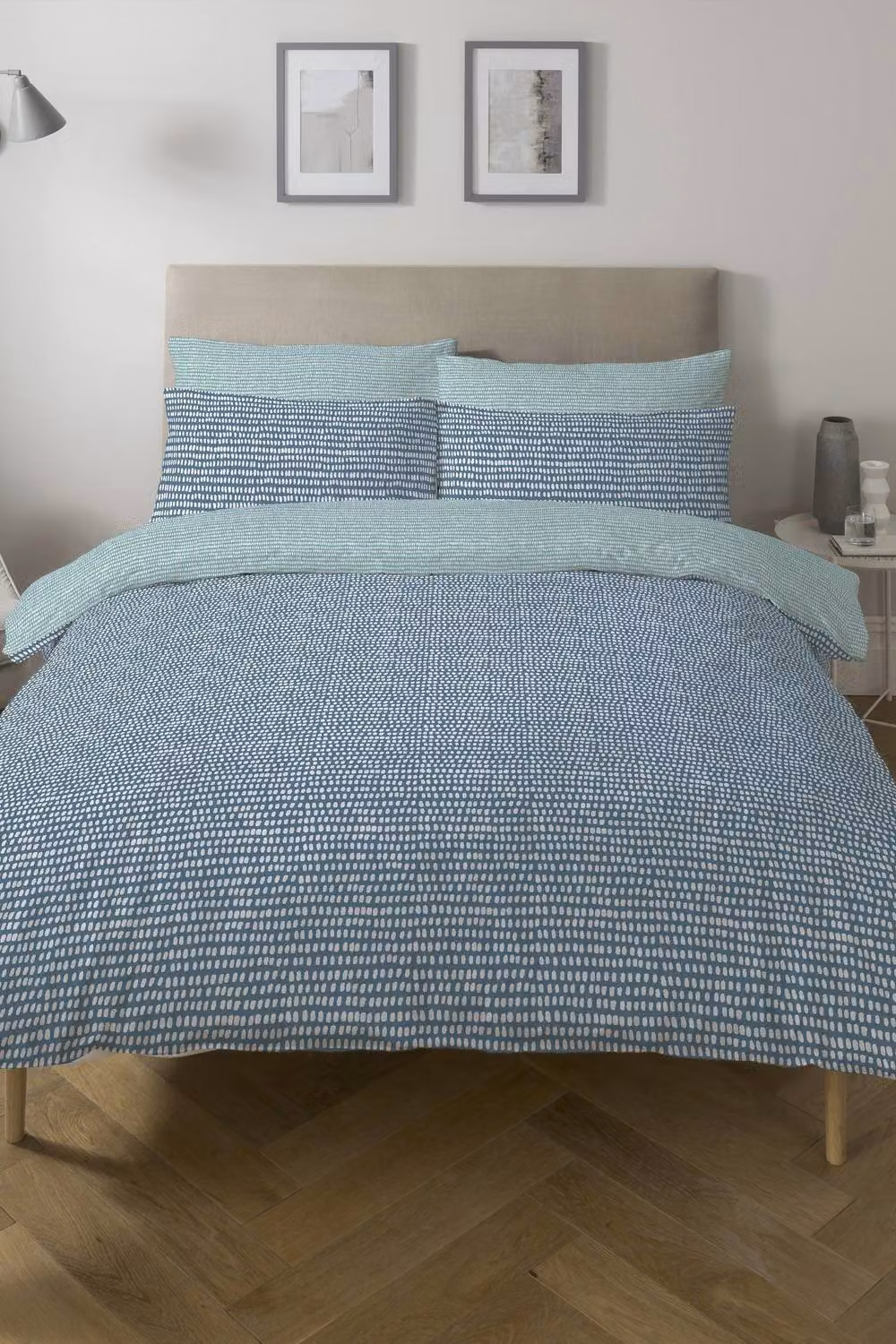 Copenhagen Home Reversible Blue Polycotton Duvet Cover and Pillowcase Set, W: 180 cm, H: 200 cm – 2