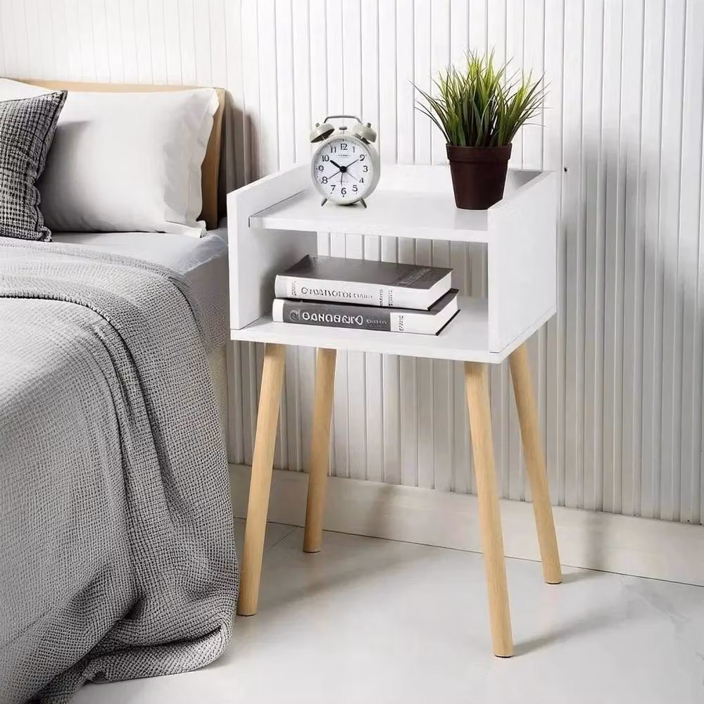 EONLION Modern White Wooden Bedside Table for your Bedroom – 3