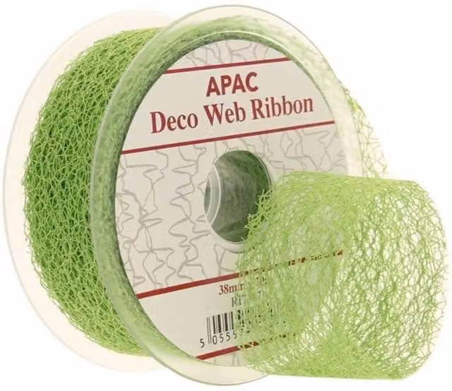 KDMD Lime Green Deco Web Ribbon, 2 Pack