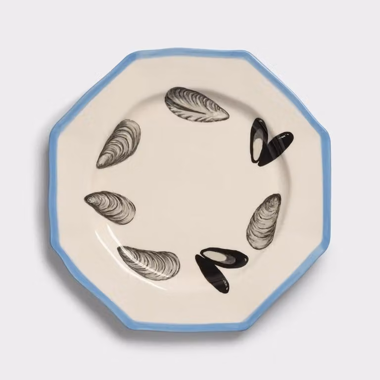 &Klevering Sirène Mussel Serving Platter, Multicolour Porcelain