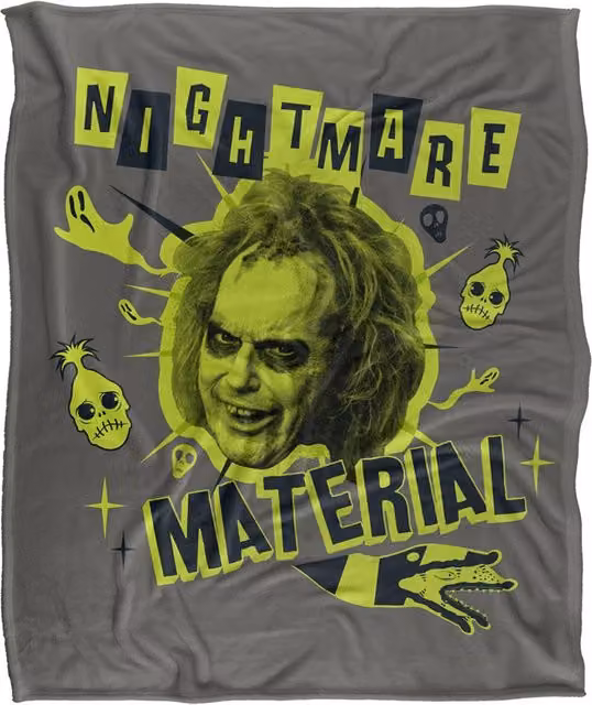 LOGOVISION Beetlejuice Throw Blanket, Multicolour and White, W: 152 cm, D: 127 cm – 6